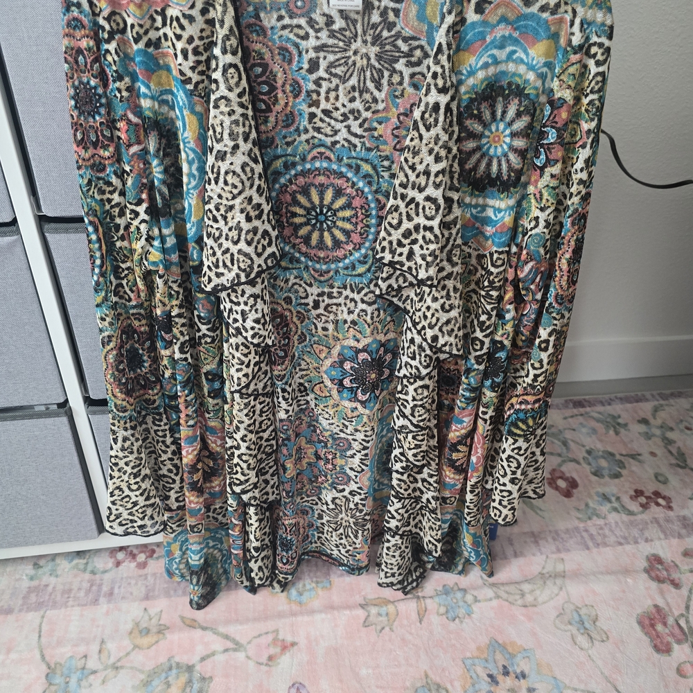 Multiples Multicolor Patterned Kimono